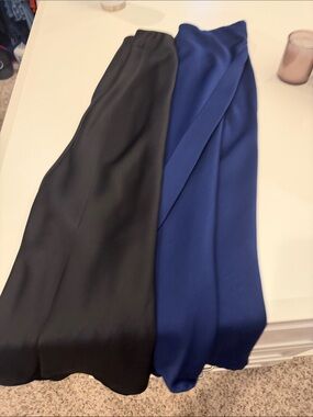 2 Women’s Satin Maxi Skirts! 
Classic Black and Navy Blue